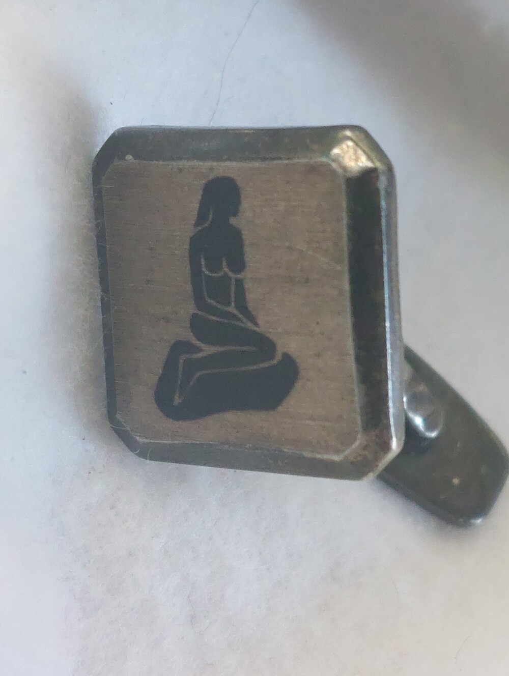 VTG Danish Sterling Silver 925 Cufflink Kalsing Nude Mermaid Mid Century Single - Picture 5 of 8
